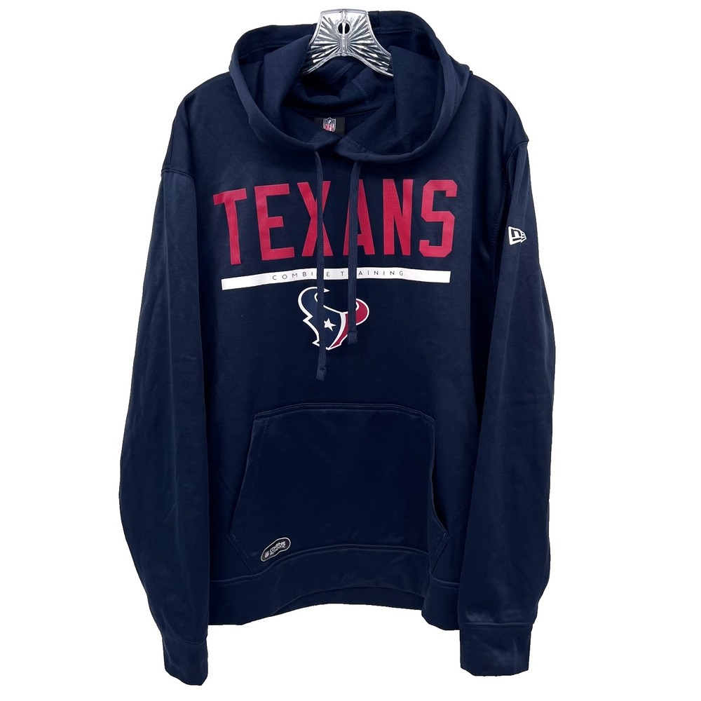 NFL TEAM APPAREL Men's XL Navy Blue HOUSTON TEXANS Combine Training Hoodie EUC!